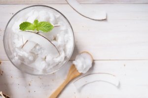 Crème de café et granité de coco au rhum
