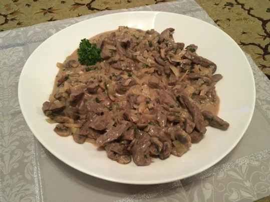 boeuf stroganoff au gingembre
