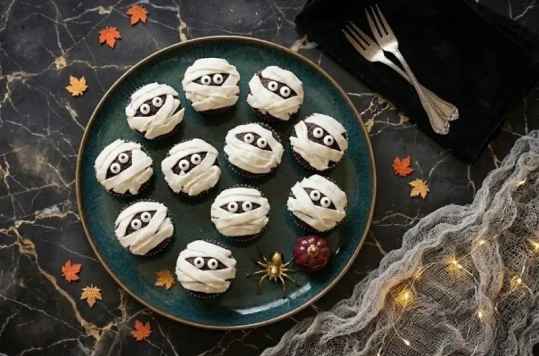 Cupcakes Momie au Chocolat – Spécial Halloween