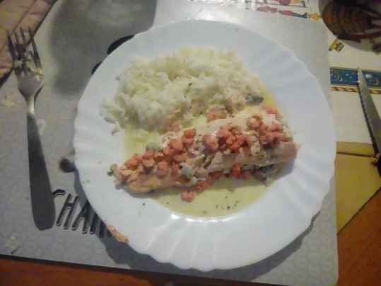 Truites farcies aux crevettes