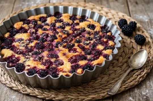 Le gratin fondant aux mûres et à la crème d'amande