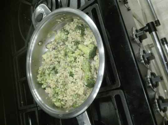 Risotto de blé aux brocolis et champignons