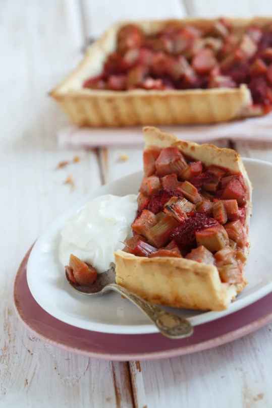 Tarte à la rhubarbe et à la vanille