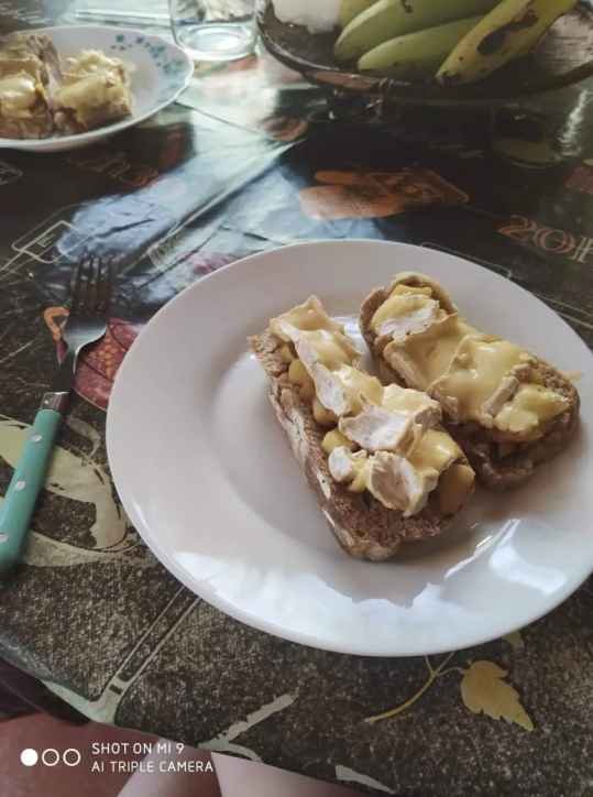 Tartine de camembert aux pommes