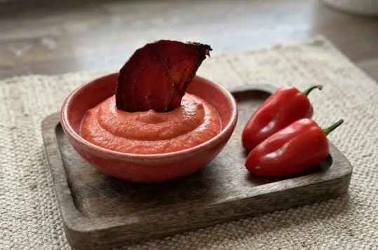 Verrines express de poivron rouge et coppa