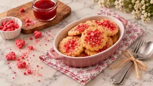 Petits sablés aux pralines roses