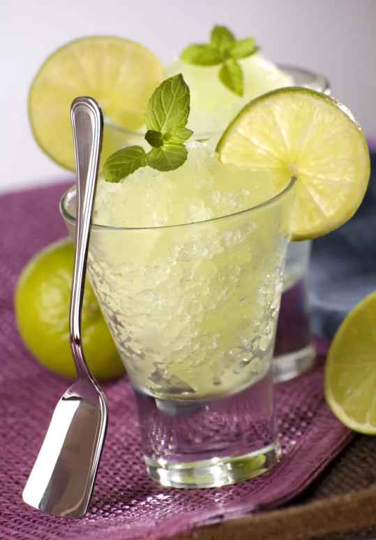 Granité citron-menthe