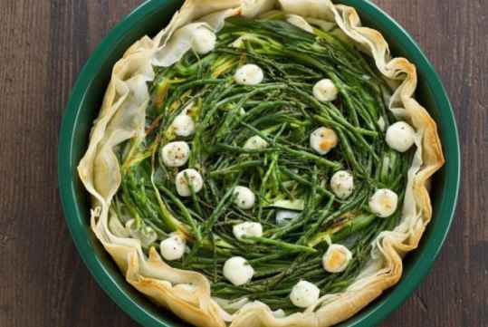 Tarte aux poireaux et aux salicornes