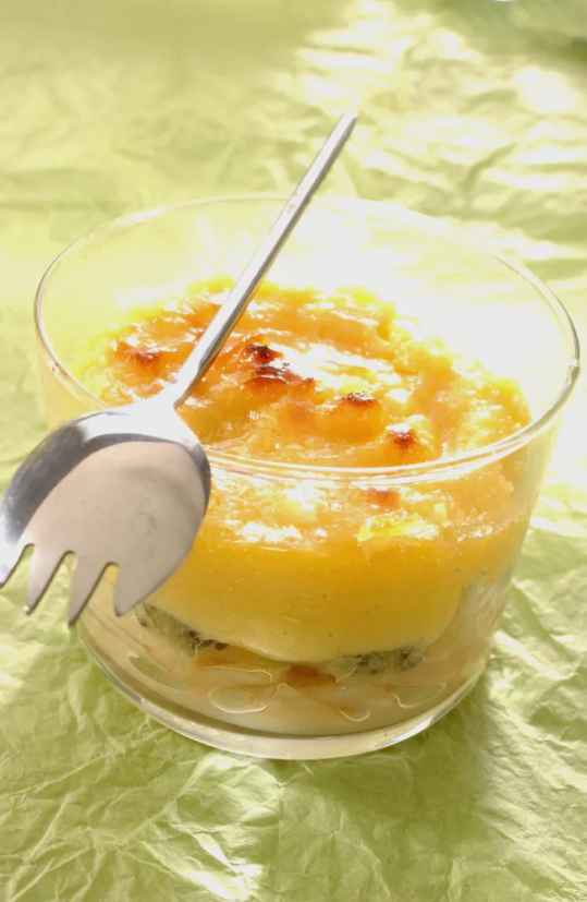 Sabayon aux poires et kiwis gratiné