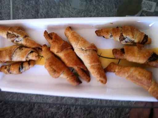 Petits croissants feuilletés chocolat coco