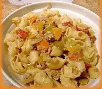 Pâtes au thon et aux poivrons