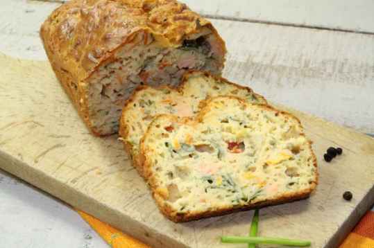 Cake saumon feta olives