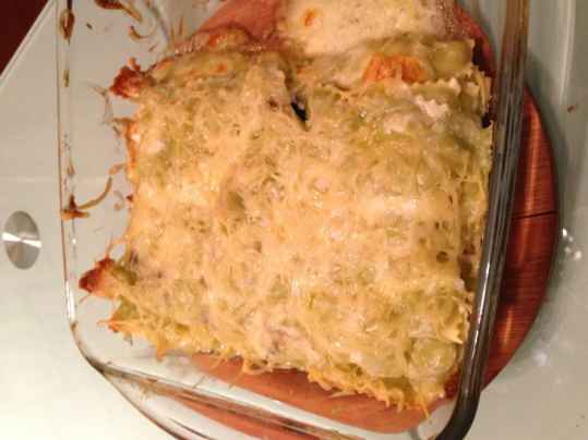 Gratin de ravioles aux 3 fromages