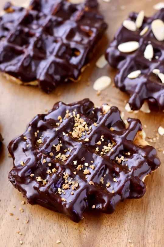 Gaufre de liège nappée au chocolat