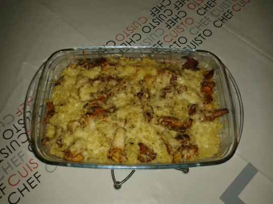 Gratin de pâtes aux Girolles
