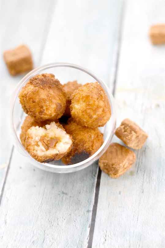 Croquettes de riz au lait et coeur caramel