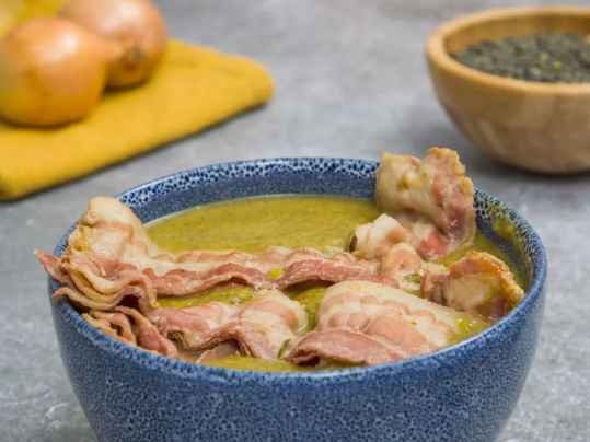 Soupe de lentilles vertes au lard