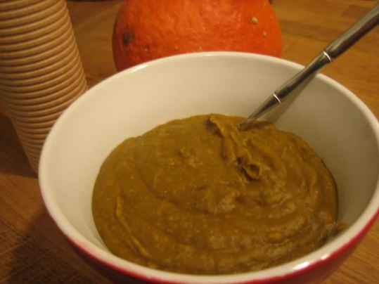 Soupe de potimarron aux lentilles