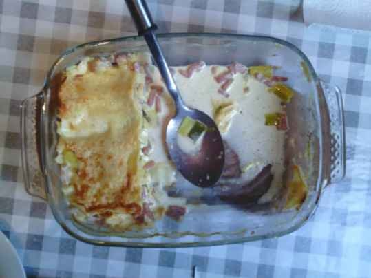 Lasagnes des paresseux de Christine : poireaux - lardons