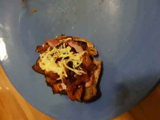 Tartine aubergine jambon blanc