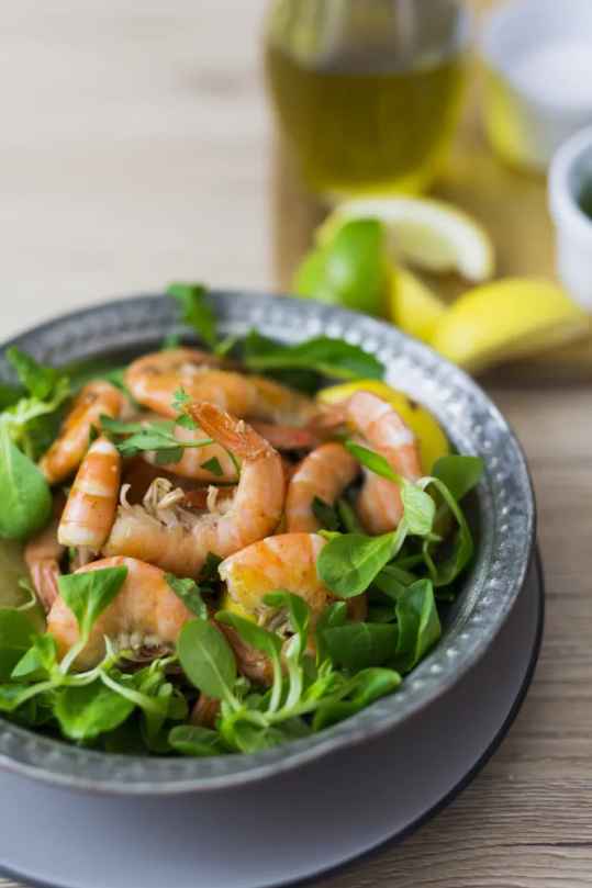 Salade de crevettes sauce à l'orange
