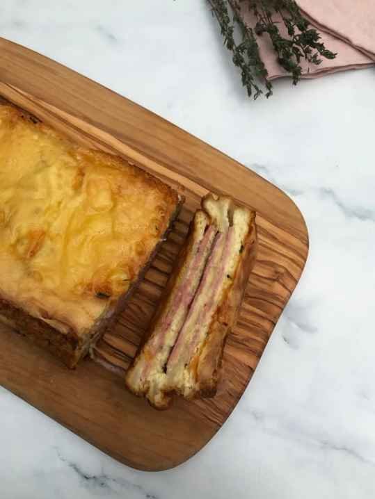 Pain perdu fromage et jambon