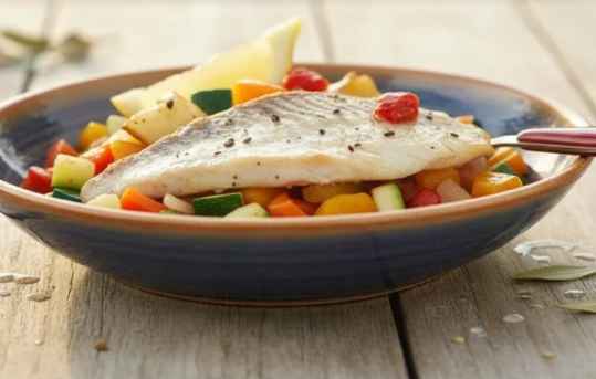 Turbot aux légumes sautés