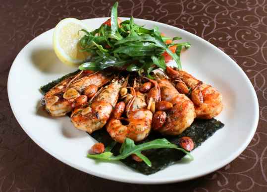 Gambas au basilic