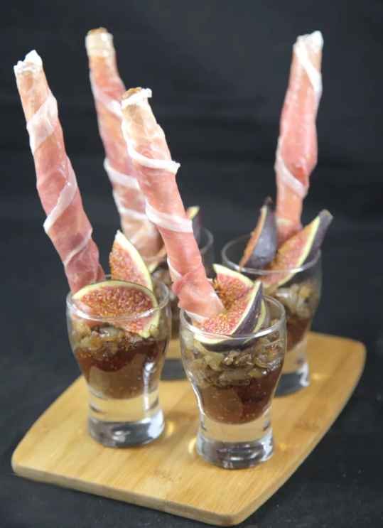 Confit d'oignons et figues en verrines