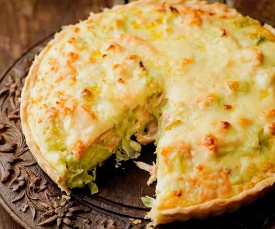Tourte saumon fumé poireaux