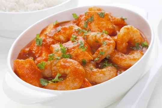 Gambas à l'armoricaine au cooking chef