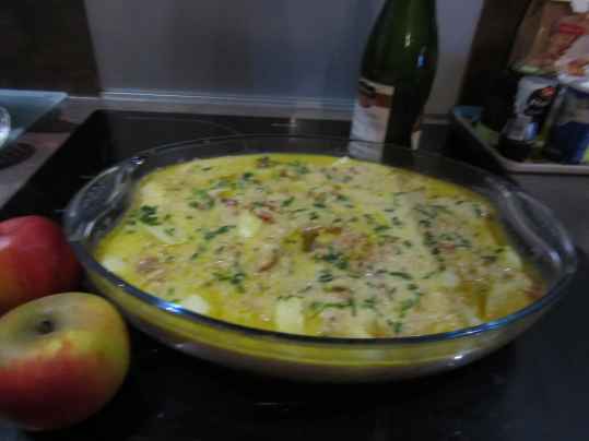 Poulet au cidre et au curry