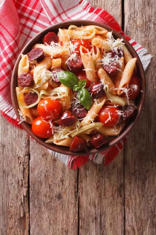 Pennes au chorizo