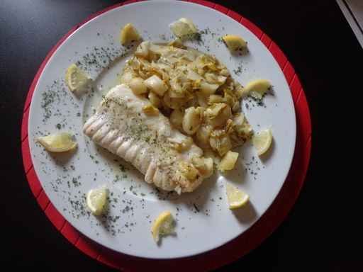 Filet de colin sur fondue d'endives au miel