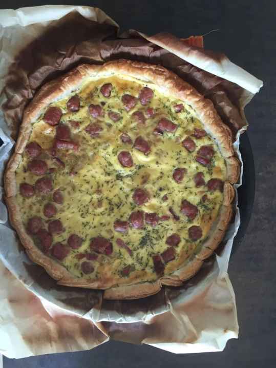 Quiche lardons saucisses