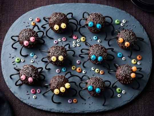 Chocolats araignées aux vermicelles
