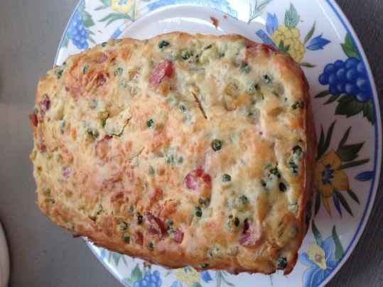 cake au petit pois saucisse