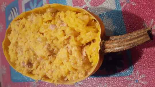 Courge spaghetti sauce carbonara de thon