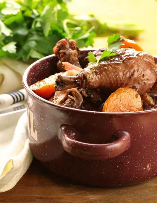 Coq au vin maison