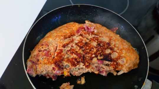 Omelette façon papa au salami