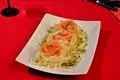 Fleurs de tagliatelles au saumon et courgettes