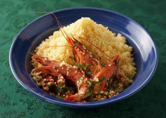 Couscous méditerranéen aux crevettes