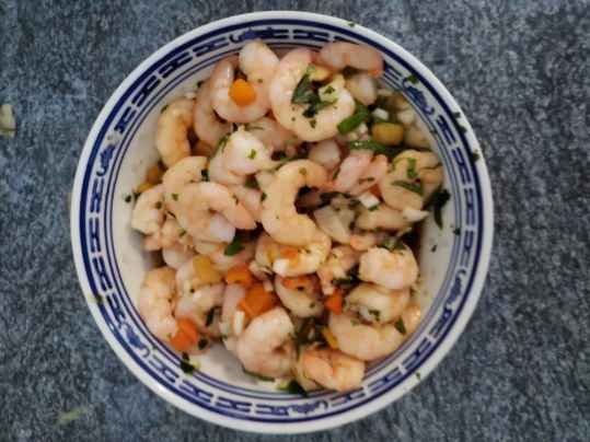 Salade crevettes ananas coriandre