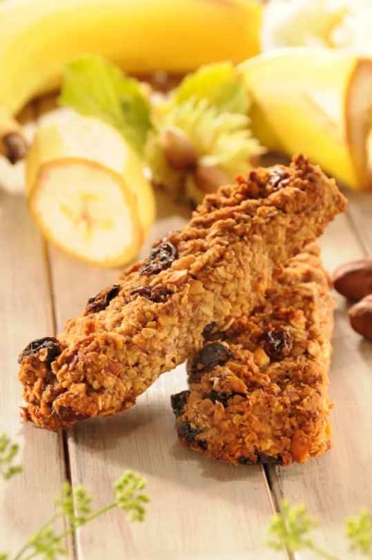 Barres de céréales à la banane