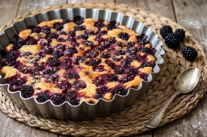 Le gratin fondant aux mûres et à la crème d'amande