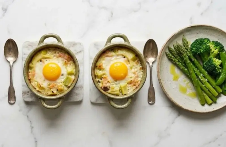 Œufs cocotte Airfryer au saumon fumé