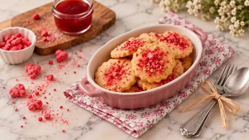 Petits sablés aux pralines roses