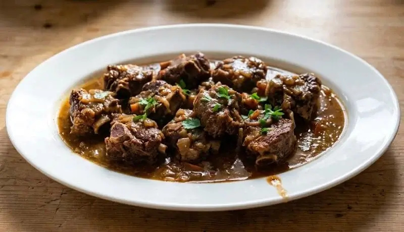 Carbonade d’agneau fondante à la bière brune