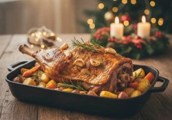 Gigot d'Agneau Rôti au Four : Plat de Noël Tendre et Savoureux