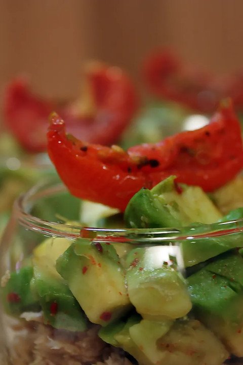 Verrines de thon à l'avocat